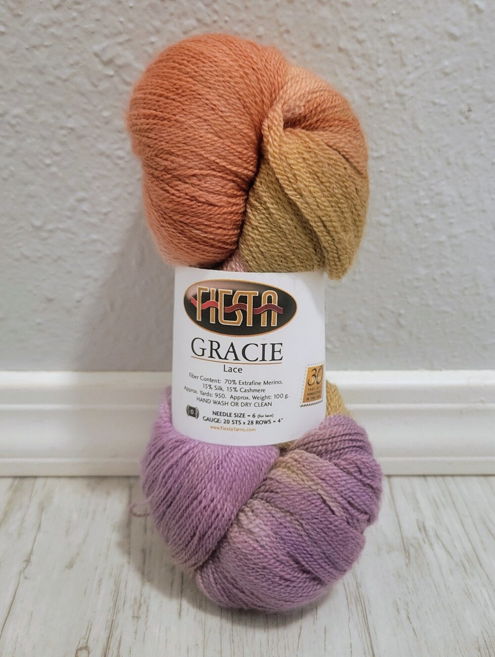 Misty Morning Fiesta Yarn Gracie Lace Merino / Silk / Cashmere 100g 950yds NEW